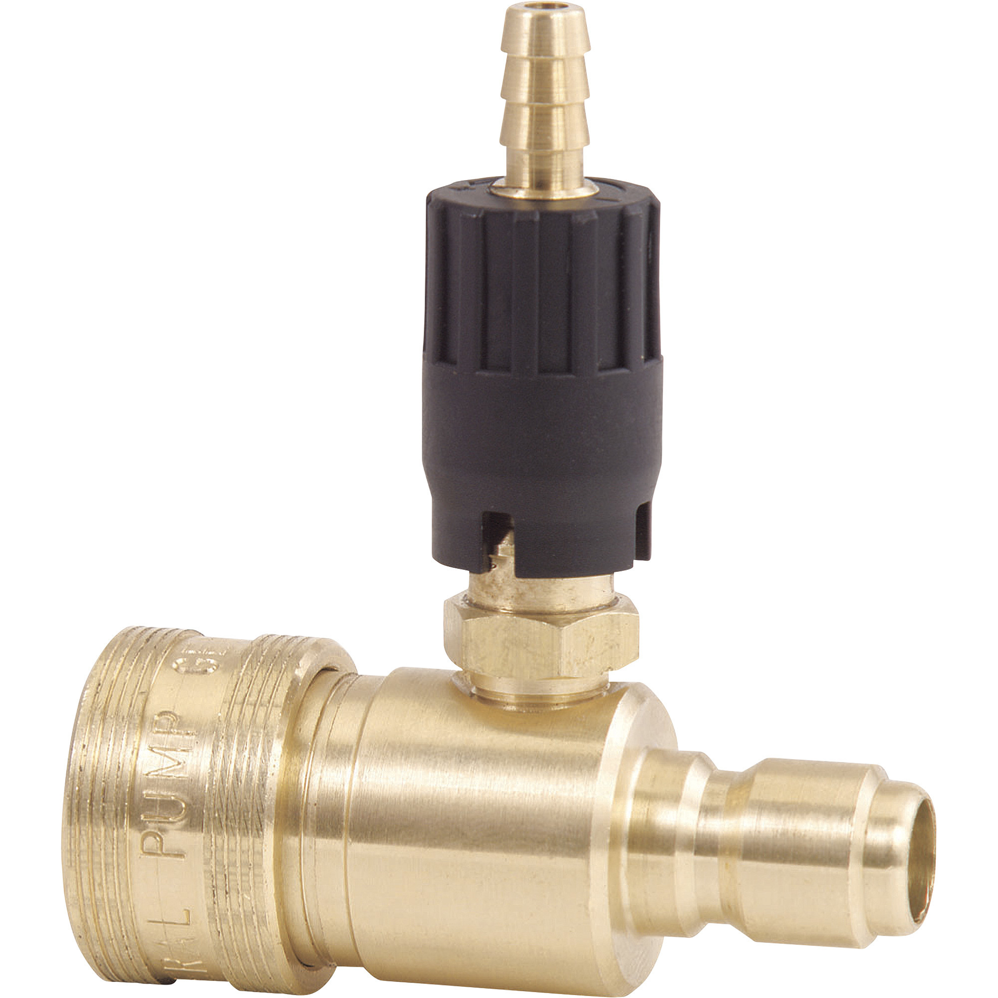 NorthStar Quick-Connect Pressure Washer Detergent Injector, 3500 PSI, 2.1mm Orifice, 3/8in. QC-F Inlet x 3/8in. QC-M Outlet